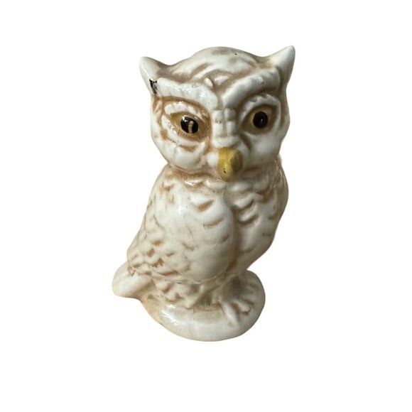 Vintage 1970's Ceramic Owl Family Figurines Hand Painted - Picture 6 of 7